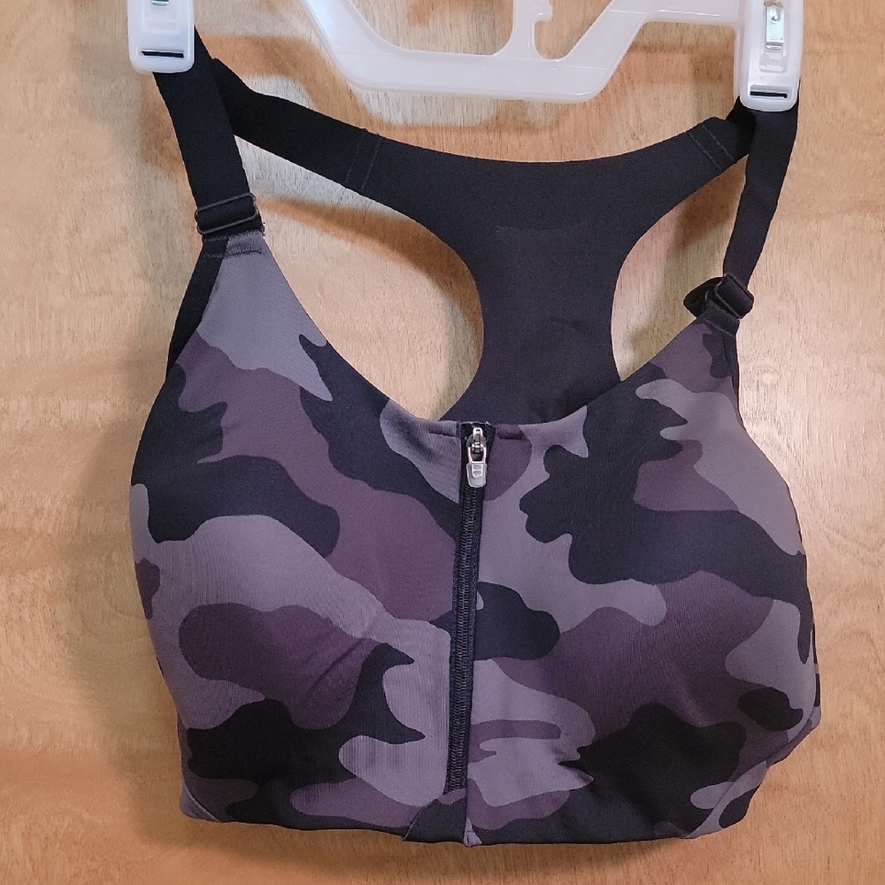 Target Black and Gray Camouflage Sports Bra